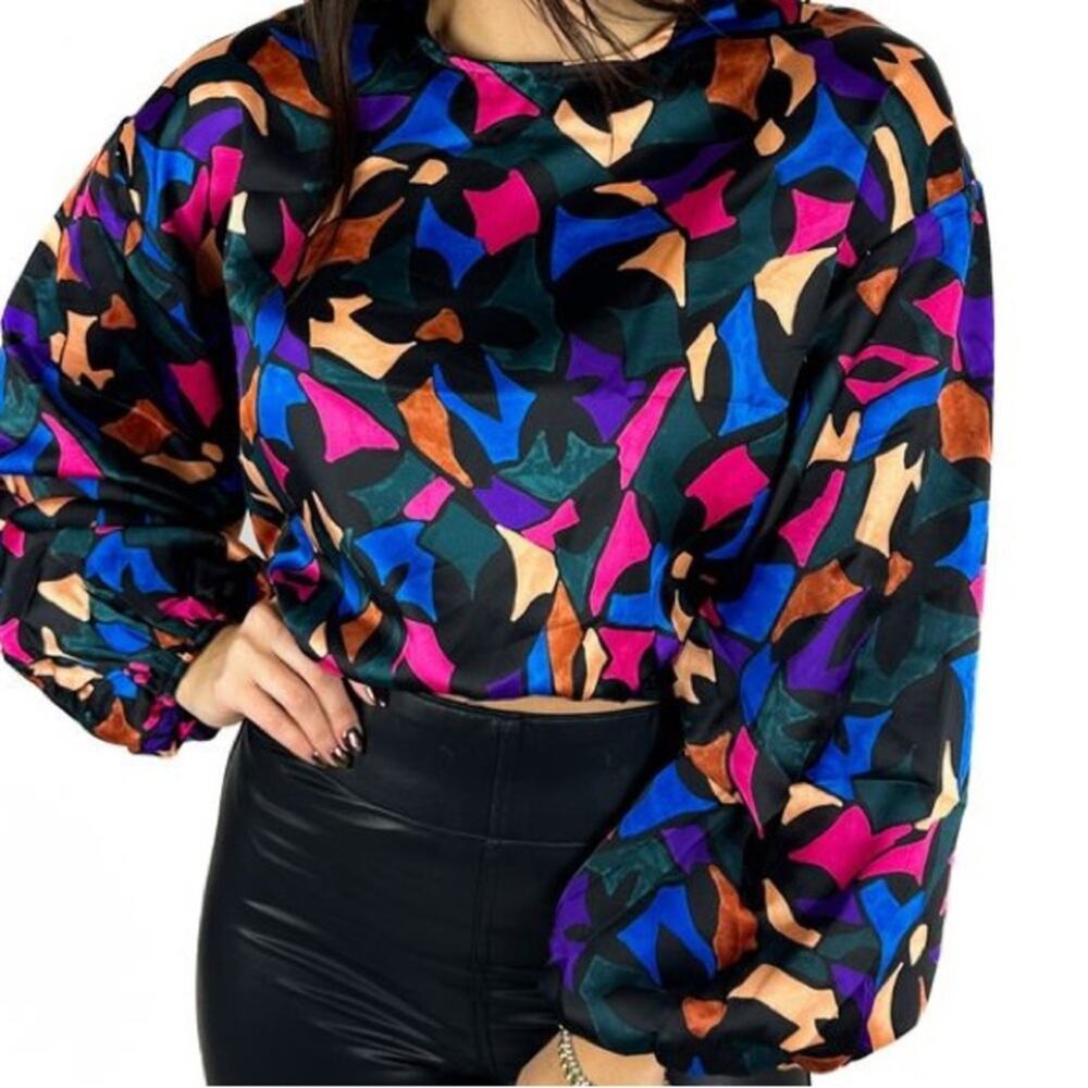 NWT Show me your MUMU Good Times Top Mosaic Magic Luxe Setin Size Large